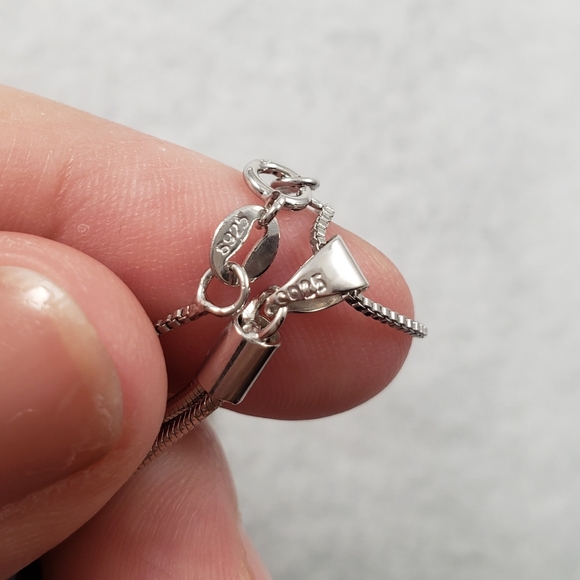 Sterling Three Pearl Necklace - Picture 8 of 8